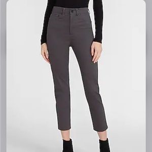 NWT Express Super High Waisted Slim Sateen Gray Pants